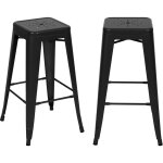 Rendez - vous d�co - lot de 2 tabourets pour �lot central 66 cm en m�tal noir mat - indus