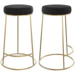 Rendez - vous d�co - lot de 2 tabourets pour �lot central 63 cm en velours noir - kendal