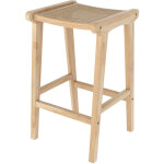 Rendez - vous dco - tabouret pour lot central 65 cm en teck et rotin naturel - omaha