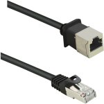 Renkforce - rf - 4394124 rj45 cble rseau, cble patch cat 5e f / utp 0. 50 m noir rallonge avec cliquet ...