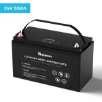 Renogy - batterie lithium 24 v 50 ah lifepo4 avec bms intelligent 3500 cycles pour camping - car et caravane ...