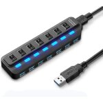 Rpartiteur usb multi - ports, hub usb 3. 0  7 ports, hub de donnes usb a avec interrupteur marche ...