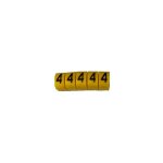Rep�re c�ble rs pro c�ble 3 4. 2mm, texte : 4, noir sur jaune ( prix pour sachet de 250 )
