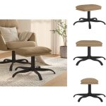 Repose - pied cappuccino 60x60x36 cm similicuir - tabouret - pouf - repose - pied - meuble salon - simili ...