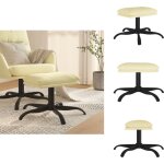 Repose - pied cr�me 60x60x36 cm similicuir - tabouret - pouf - repose - pieds - simili cuir - d�coratif ...