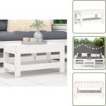 Repose - pied de jardin blanc 62x30x32 cm bois de pin massif - repose pied jardin - fauteuil de jardin ...