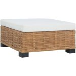 Bonnevie - repose - pieds pour salon ou chambre - tabouret pouf avec coussin rotin naturel bv711523