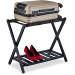 Relaxdays - repose - valise, pliant, bambou, hxlxp : 59x68x40 cm, porte - bagage avec tagre, support ...