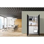 Cuisine cuisine de bureau mini - cuisine single blanc noir peter 104 cm respekta Cuisine cuisine de bureau mini - cuisine single blanc noir peter 104 cm respekta