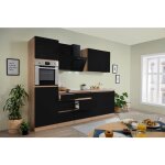 Cuisine kitchenette sans poignée chêne noir lorena 270 cm respekta Cuisine kitchenette sans poignée chêne noir lorena 270 cm respekta