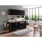 Cuisine kitchenette single ch�ne york noir oliver 195 cm respekta