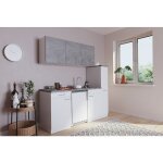 Cuisine mini - cuisine single kitchenette blanc béton luis 180 cm respekta Cuisine mini - cuisine single kitchenette blanc béton luis 180 cm respekta