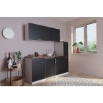 Cuisine mini - cuisine single kitchenette blanc noir luis 180 cm respekta Cuisine mini - cuisine single kitchenette blanc noir luis 180 cm respekta