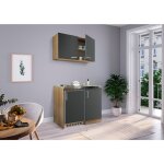 Cuisine mini - cuisine single kitchenette chêne gris levin 100 cm respekta Cuisine mini - cuisine single kitchenette chêne gris levin 100 cm respekta