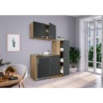 Cuisine mini - cuisine single kitchenette chêne gris levin 130 cm respekta Cuisine mini - cuisine single kitchenette chêne gris levin 130 cm respekta
