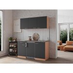 Cuisine mini - cuisine single kitchenette encastrable h�tre gris gerda 150 cm respekta