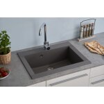 Respekta - vier Évier de cuisine Évier à encastrer granit Évier mineralite 66 x 50 gris Respekta - vier Évier de cuisine Évier à encastrer granit Évier mineralite 66 x 50 gris