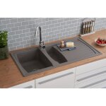 Respekta - vier Évier de cuisine Évier à encastrer mineralite Évier 100 x 50 béton gris Respekta - vier Évier de cuisine Évier à encastrer mineralite Évier 100 x 50 béton gris