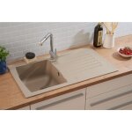 Respekta - vier Évier de cuisine Évier à encastrer mineralite Évier 86 x 50 beige sable Respekta - vier Évier de cuisine Évier à encastrer mineralite Évier 86 x 50 beige sable