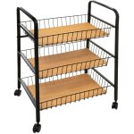 5five simply smart - desserte � roulettes 3 �tages nera noir - 5five