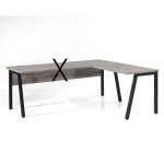 Meublorama - retour pour bureau de la collection soon coloris ch�ne sherman gris