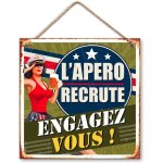 Sud trading - plaque m�tallique l'ap�ro 20 cm