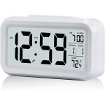 R�veil digital r�veil matin, horloge num�rique r�veil � pile silencieux pour enfants adultes grand �cran ...