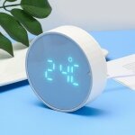 R�veil horloge intelligente minuterie mini ronde petit r�veil led num�rique blue