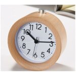 Rveil du matin  piles, rveil en bois pour horloge, pas de tic - tac, alarme sonore pour les aiguilles ...