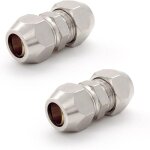 Rhg 2 pi�ces raccord olive 8mm gaz, argent tuyau pneumatique raccord, cuivre nickel� tube double droite ...
