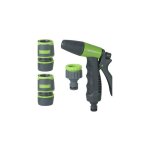 Kit d'arrosage bi - matière soft - touch pistolet, 2raccords, nez de robinet Kit d'arrosage bi - matière soft - touch pistolet, 2raccords, nez de robinet