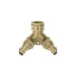Nez de robinet laiton � double circuits avec vanne d'arr�t