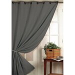 Homemaison - rideau 100% occultant ignifug m1 non feu gris gris clair 140x180 cm