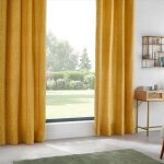 Rideau 140x260 chenille feuille ocre atmosphera Rideau 140x260 chenille feuille ocre atmosphera