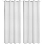 Woltu - rideaux 2 pi�ces occultants opaque, d�co fen�tre isolant, 135x175cm gris blanc vh5867ws - 2