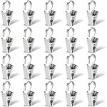 Aougo - rideau en acier inoxydable pince, 20 pices 35 mm tringle  rideau clips, douche anneaux pinces, ...