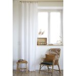 L'effet papillon - rideau ajustable + 8 anneaux pince 140 x 270 cm lin lav� fran�ais luxe soline blanc ...