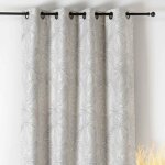 Linder - rideau isolant épais motifs naturels gris 140x240 cm Linder - rideau isolant épais motifs naturels gris 140x240 cm