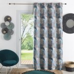 Homemaison - rideau d'ameublement � jacquard arrondi bleu 140x260 cm