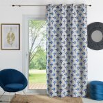 Rideau d'ameublement en jacquard bleu 140x260 cm