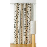 Homemaison - rideau d'ameublement motifs ethniques 'nazca' - 140x260cm - noir