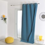 Homemaison - rideau 100% occultant thermique phonique bleu p�trole 135x260 cm