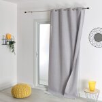 Rideau 100% occultant thermique phonique gris clair 135x180 cm