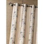 Homemaison - rideau d'ameublement shantung brod� motif �thnique beige 140x260 cm