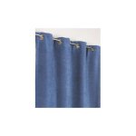 Linder - rideau bleu uni phonique, isolant, thermique et occultant - 140x260cm - bleu