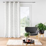 Douceur d'int�rieur - rideau d�co 135 x 260 cm en velours devor� geolina blanc