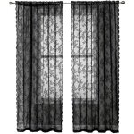 Rideaux en dentelle noire (2 pi�ces) noir 100 x 200 cm noir 100 x 200 cm