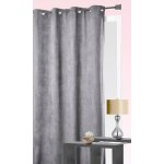 Rideau doublé 100 % occultant et face suédine unie gris clair 140x260 cm Rideau doublé 100 % occultant et face suédine unie gris clair 140x260 cm