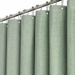 Rideau de douche 180 x 220 cm extra long vert sauge - ensemble de rideaux de douche en tissu textur� ...