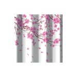 Rideau de douche 2 faces en tissu sakura rose 180 x 200 cm pour receveur de douche livre' sans crochets ...